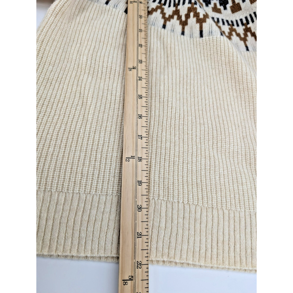 NWT J. Crew Fair Isle Mockneck Pullover Sweater Cream Lambswool Classic Preppy - Picture 11 of 11